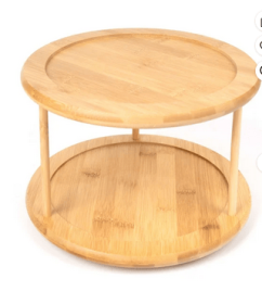 Better Homes & Gardens Kitchen Organizer Bamboo Turntable 2-Tier Spice Rack, 10.04 DIA x 6.89 in