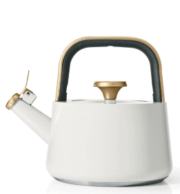 Beautiful 1.8L Ceramic Non-Stick Stovetop Tea Kettle, White Icing by Drew Barrymore