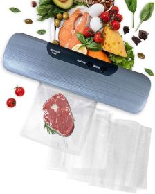 Gray Vacuum Food Sealer Machine 14.17" x 3.9" x 1.9" Size + 5 Food Saver Bags 7.8" x 9.8" + 5 Bags 6.8" x 9.8". Automatic Food Vaccumed Sealer for Sea