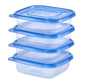 Mainstays 4-Pack 3.8 Cup Plastic Square Food Storage Container