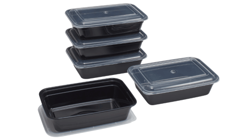 Mainstays 10 Piece Meal Prep Food Storage Containers, Black