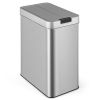 13.2 Gal Stainless Steel Frame Slim Kitchen Trash Can with Wing Lids