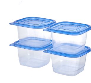 Mainstays 4 Pack 4.4Cup Plastic Square Food Storage Container