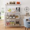 4-Tier Bakers Rack on Wheels with Adjustable Shelves