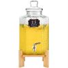 VEVOR Beverage Dispenser, 2.5 Gallon Drink Dispensers for Parties, Glass Juice Dispenser with Stand, Stainless Steel Spigot