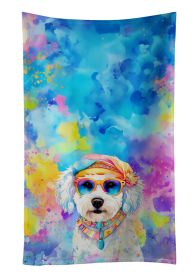 Bichon Frise Hippie Dawg Kitchen Towel Dish Cloths Guest Hand Towel Decorative Bathroom Towel for Face,Tea, Dishcloth, Kitchen and Bath