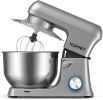 Stand Mixer, KUPPET Stainless Steel Mixer 6.5-QT, kitchen Mixer 6-Speeds Tilt-Head Food Mixer with Dough Hook, Wire Whip & Flat Beater