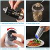 Gravity Electric Pepper and Salt Grinder Set; Adjustable Coarseness; Battery Powered with LED Light; One Hand Automatic Operation; Stainless Steel Bla