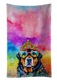 Rottweiler Hippie Dawg Kitchen Towel Dish Cloths Guest Hand Towel Decorative Bathroom Towel for Face,Tea, Dishcloth, Kitchen and Bath