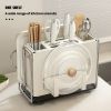 1 Universal Metal Kitchen Knife Holder with Chopping Board Storage, Knife - free. 6 - Slot Large - volume Design