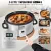 VEVOR Slow Cooker, 7QT 280W Electric Slow Cooker Pot with 3-Level Heat Settings, Digital Slow Cookers with Locking Lid, 20 Hours Max Timer