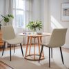 Tan PU Leather Dining Chair with Metal Legs, Modern Upholstered Chair Set of 4 for Kitchen, Restaurant, Living, Meeting Room