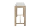 VANILLA REAL MARBLE SOFA TABLE WITH POWER AND 3 STOOLS