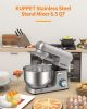 Stand Mixer, KUPPET Stainless Steel Mixer 6.5-QT, kitchen Mixer 6-Speeds Tilt-Head Food Mixer with Dough Hook, Wire Whip & Flat Beater