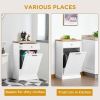 Kitchen Tilt Out Trash Bin Cabinet Free Standing Recycling Cabinet Trash Can Holder With Drawer, white-AS