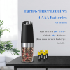 Gravity Electric Salt and Pepper Grinder set of 2, Automatic Salt And Pepper Grinder Set, Adjustable Roughness, Battery Powered, LED Light, 2 Pack Set