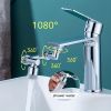 1pc, 1080 ° Swivel Faucet Extender, ABS Universal Sink-Water Aerator, Kitchen Bathroom 1080 ° Angle Rotatable Spray Attachment