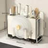 1 Universal Metal Kitchen Knife Holder with Chopping Board Storage, Knife - free. 6 - Slot Large - volume Design
