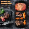 2 In 1 1300W Electric Hot Pot with Grill Smokeless Non-Stick Korean BBQ Grill Shabu Shabu Hot Pot with 5 Firepower Levels for 2-6 People