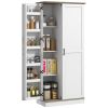 HOMCOM 70" Tall Kitchen Pantry Cabinet, Modern Storage Cabinet with 6 Spice Racks and Adjustable Shelves, Freestanding Cupboard for Living Room
