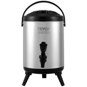 VEVOR Stainless Steel Insulated Beverage Dispenser, 1.5 Gallon 6 Liter, Thermal Hot and Cold Drink Server Dispenser with Spigot Handle