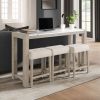 VANILLA REAL MARBLE SOFA TABLE WITH POWER AND 3 STOOLS