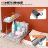 VEVOR 2 Tier 12"W x 17"D Pull Out Cabinet Organizer, Heavy Duty Slide Out Pantry Shelves, Chrome-Plated Steel Roll Out Drawers
