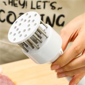 1pc Meat Hammer; Kitchen Loose Meat Needle; Steak Tenderizer; Pork Chop Hammer Tool (style: 16 Needles, Color: White)