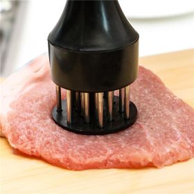 1pc Meat Hammer; Kitchen Loose Meat Needle; Steak Tenderizer; Pork Chop Hammer Tool (style: 16 Needles, Color: Black)