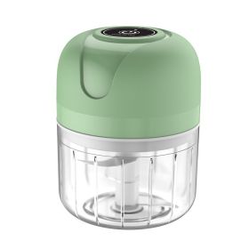 1pc 4 In 1 Vegetable Chopper Handheld Electric Vegetable Cutter Set Portable Wireless Garlic Mud Masher Garlic Press And Slicer Set Multifunctional El (Color: Green 4)