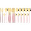 Commercial & Household 24Pcs Dinnerware Set Stainless Steel Flatware Tableware