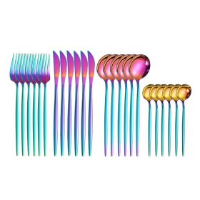 24pcs Dining Room Dinnerware Set Stainless Steel Cutlery Set (type: Flatware Set, Color: Multicolor)