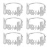 6/12Pcs Alloy Letters Napkin Rings Fashion Blessing Bismilah Napkin Rings Party Home Hotel Wedding Table Decorations Towel Chain