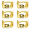 6/12Pcs Alloy Letters Napkin Rings Fashion Blessing Bismilah Napkin Rings Party Home Hotel Wedding Table Decorations Towel Chain