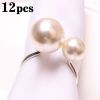 2023 Elegant Pearls Napkin Rings Metal Napkin Holders U-Shaped Napkin Buckle Wedding Gifts Party Christmas Festival Table Decor