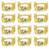 6/12Pcs Alloy Letters Napkin Rings Fashion Blessing Bismilah Napkin Rings Party Home Hotel Wedding Table Decorations Towel Chain