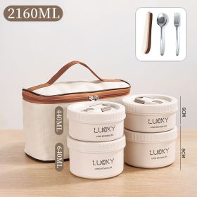 Microwave oven Dinnerware for Students Leakproof Food Container Stackable Bento Lunch Box Stainless Steel Lunch Container with L (Ships From: China, Color: 4 Layers White)