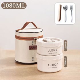 Microwave oven Dinnerware for Students Leakproof Food Container Stackable Bento Lunch Box Stainless Steel Lunch Container with L (Ships From: China, Color: 2 Layers White)