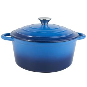 Cast iron soup pot 1 gradient color 26cm (Color: DB,1pcs, size: DB,1pcs)