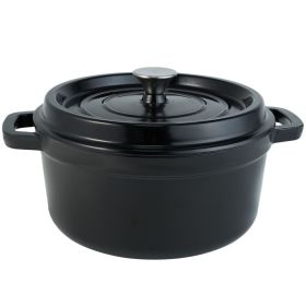Cast iron soup pot 3 gradient color 28cm (Color: BL,1pcs, size: BL,1pcs)