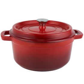 Cast iron soup pot 3 gradient color 28cm (Color: RE,1pcs, size: RE,1pcs)