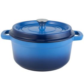 Cast iron soup pot 3 gradient color 28cm (Color: DB,1pcs, size: DB,1pcs)