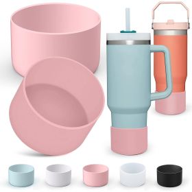 2Pcs Silicone Boot for Water Bottle Protective Water Bottle Bottom Sleeve Cover (Color: pink)