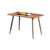 47" Modern minimalist MDF wood color dining table, black metal legs, small sized dining table, computer desk, office desk, kitchen table
