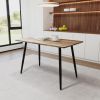47" Modern minimalist MDF wood color dining table, black metal legs, small sized dining table, computer desk, office desk, kitchen table