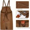 Chef Apron for Men Women with Pockets, Canvas Aprons for Kitchen Cooking, Artist Painting, Work Apron for Restaurant Garden