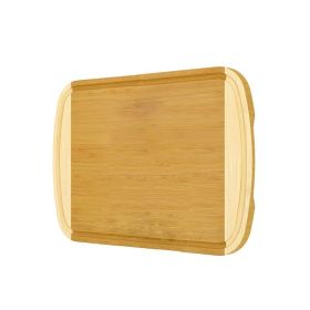 Two Tone Cutting Board with Side Handles & Juice Groove for Kitchen (Color: Natural, size: XXL  - 20" x 14")