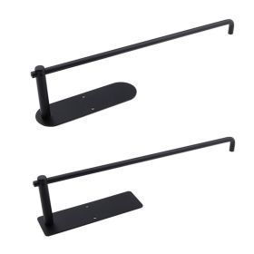 Wall Mount Toilet Paper Holders Adhesive Paper Towel Holders Under Cabinet for Kithchen Bathroom (Specification: A, Color: Square-Black)