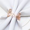 6/12Pcs Alloy Letters Napkin Rings Fashion Blessing Bismilah Napkin Rings Party Home Hotel Wedding Table Decorations Towel Chain
