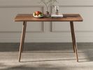 47" Modern minimalist MDF wood color dining table, black metal legs, small sized dining table, computer desk, office desk, kitchen table